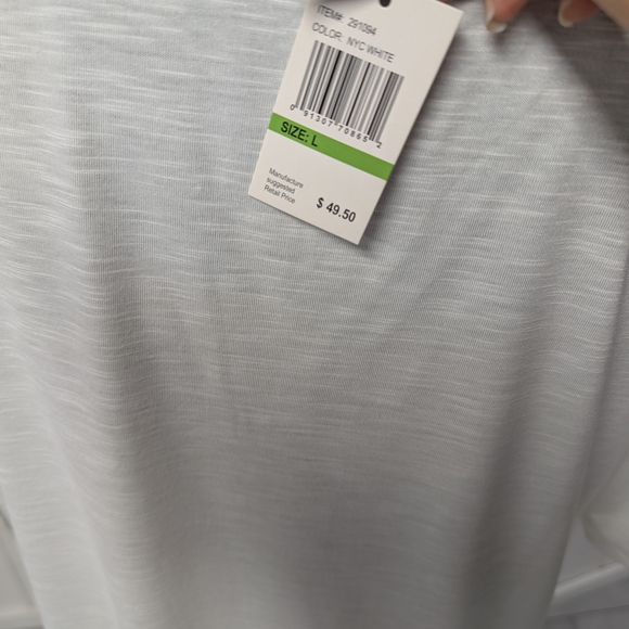 Jones New York White Tee With Button Detail, Relaxed Fit Women Size L - Picture 5 of 16